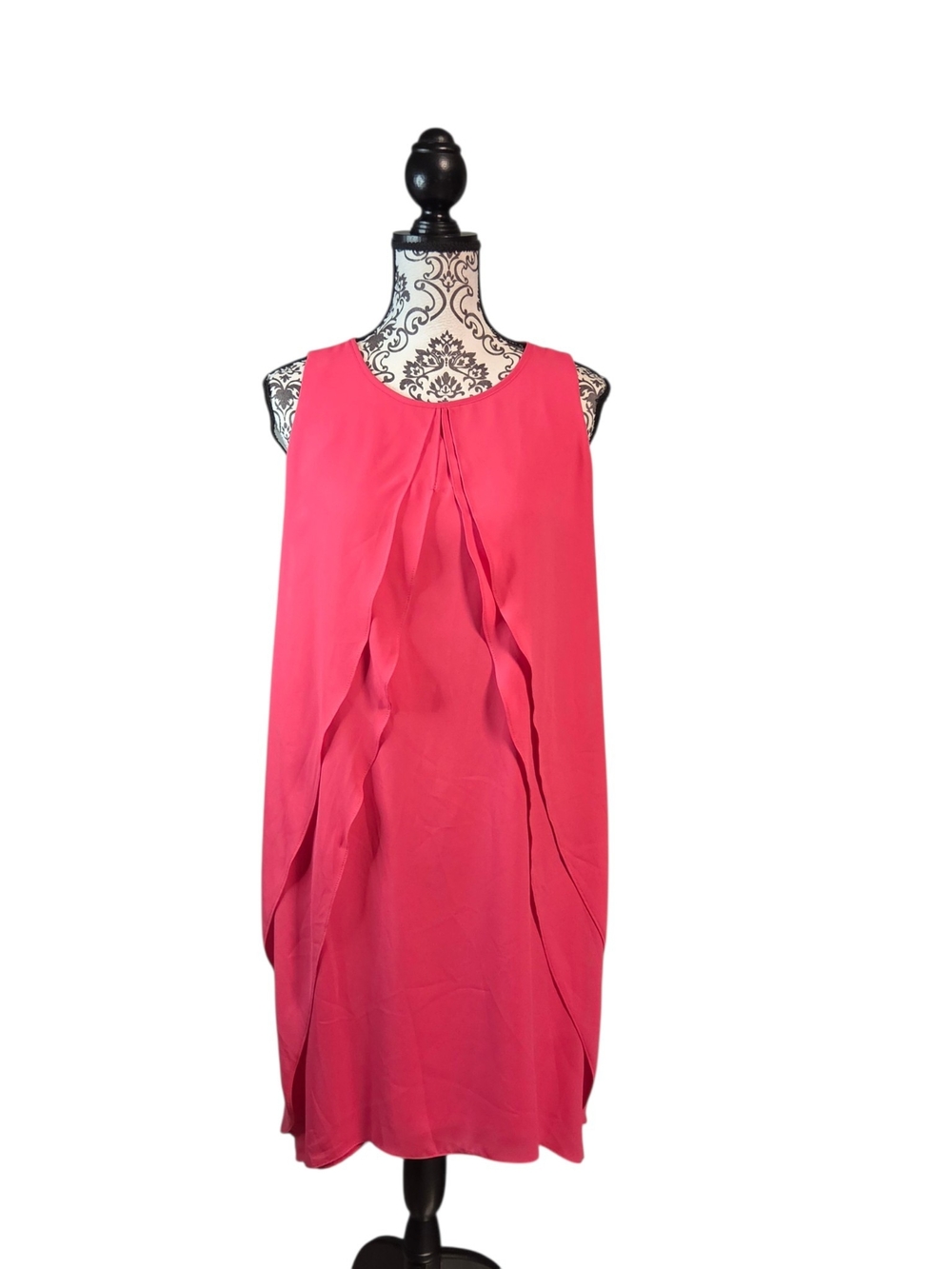 Chico's Hot Pink Draped Sleeveless 2.5P Midi Dress